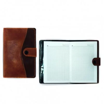 Бизнес- блокнот 9,5 см * 15,0 см, 7БЦ, Alingar, иск. кожа, клапан на кнопке, 100 л., клетка AL4315