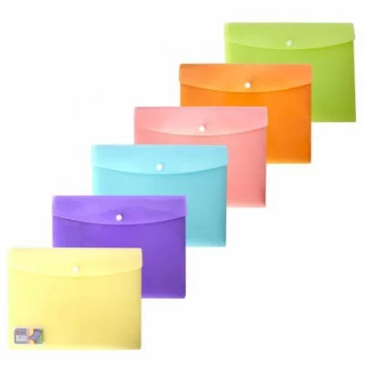 Папка-книжка на кнопке 2 отделения Sahand A4, 220х320, 300 мкм, ассорти, глянцевая 03714I(E)