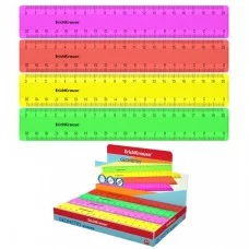 Линейка пластик 20см "Neon Solid" ассорти (4диз) е/п ERICH KRAUSE 50574 154545
