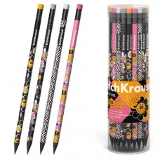 Чернографитный карандаш пластиковый ErichKrause Positive Vibe круглый с ластиком НВ  62776