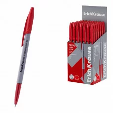 Ручка шариковая ErichKrause Slender Stick Grey 0.7, Super Glide Technology, цвет чернил красный  63085