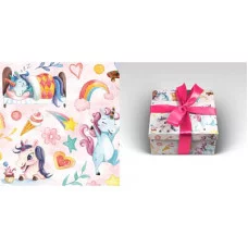 OPTIMA Упаковочная бумага Единорожки (1л в рулоне, 70 х 100 см) УБ-1601