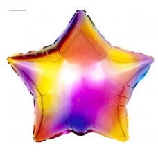 Шар (18\'\'/46 см) Звезда, Радужные блики, Градиент, 1 шт. 15522