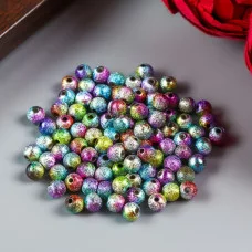 Набор бусин для творчества пластик "Шершавый шарик бензинового цвета" 10 гр d=0,6 см   4645627