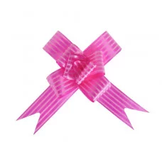 Бант-бабочка с принтом Полоски, 3 см, розовый БЛ-6505