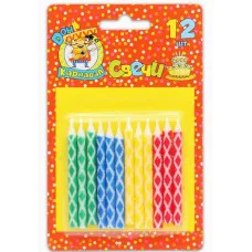 Свечи для торта с цветным узором 12 шт С-1234