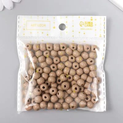 Бусины для творчества дерево "Какао" d-0,8 см, набор 20 гр   9463305