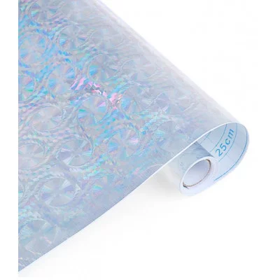 Пленка самоклеящаяся голография серебро 1024 круги 0,45м х3м 3мкр 3221759