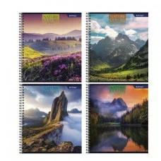 Тетрадь 96л., А5, клетка, Alingar "Nature colours", гребень, мелованный картон (стандарт), блок офсет AL9235