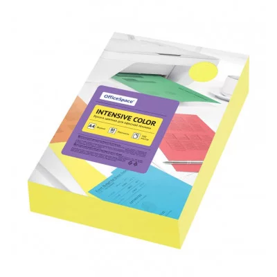 Бумага цветная OfficeSpace "Intensive Color", А4, 80г/м2, 500л., (желтый) 361617
