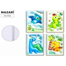 Блокнот ДИНОЗАВРИКИ 13х18 см, 78 л. внутренний блок в клетку, мягкая объемная обложка M-3164