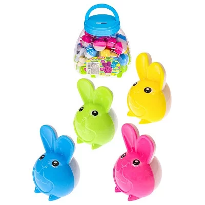 TM"Profit"Точилка с контейнером КРОЛИК 5,2х3,7х3,3 см (ТК-6308) ассорти в пласт. тубе, ТК-6308