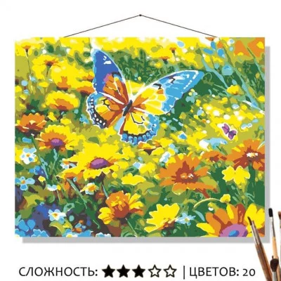 Картина по номерам на холсте 50х40  "Солнечная поляна" Знайленд КН5040206