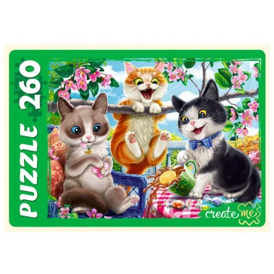 ПАЗЛЫ 260 элементов. ПРИКЛЮЧЕНИЯ КОТЯТ №3 (Арт. ПУ260-2906)