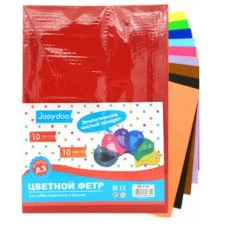 Цветной Фетр QD-2116  А3 10 листов 10 цветов, 1мм, Jooydoo 326687