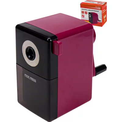 Точилка для карандашей механическая 1 отвестие, d=8мм (ТК-4650) пластик корпус, черный/бордо ТК-4650