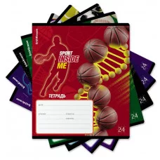 Тетрадь школьная ученическая ErichKrause Sport DNA, 24 листа, клетка, выборочный УФ-лак+конгрев 024019254-60590