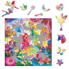 Пазл фигурный на подложке. 45 деталей. Лесные феи. 30х30,5 см. ГЕОДОМ