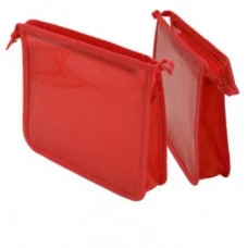 Папка для тетрадей DG-334 А5+ "Красный" пластик, молния сверху, прозрачный тонированный 64EK-10089 331413