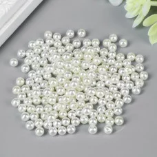 Набор бусин для творчества пластик "Зефирный белый" набор 200 шт d=0,6 см 4762458