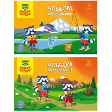 Альбом для рисования 16л А4 на скрепке Мульти-Пульти Приключения Енота 255287