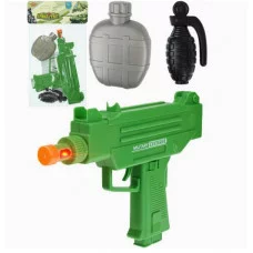 Игровой набор "Военный" пистолет-пулемет, граната, фляга в пакете M0069