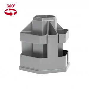 Подставка настольная вращающаяся пластиковая ErichKrause Office, Classic, серый 61572
