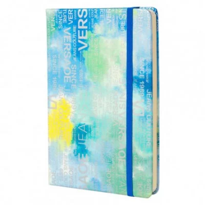 Записная книжка, А5, Alingar, 7БЦ, ПВХ резинке, клетка, 95 л. Трендовые надписи синий AL9306