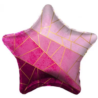 Шар (19\'\'/48 см) Звезда, Диагонали, Фуше, 1 шт. 757642