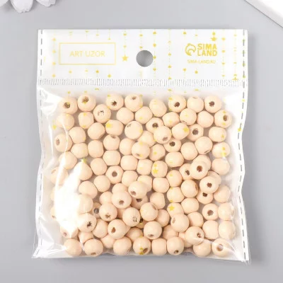 Бусины для творчества дерево "Бледно-оранжевый" d-0,8 см, набор 20 гр   9463296