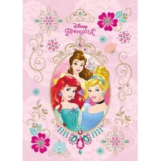 Бизнес-блокнот А6 64л. Hatber Disney. Принцессы тиснение фольгой 292406