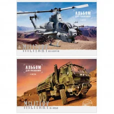 Альбом для рисования 08л А4 на скрепке ArtSpace Техника Military Спейс 245009