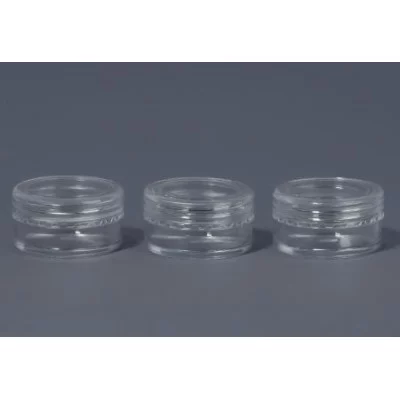 Набор д/хран мелочей 3шт баночки d3*1,5см 3,4мл (5гр) прозрач пакет накл АУ 2303397