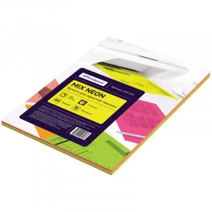 Бумага цветная OfficeSpace neon mix А4, 80г/м2, 100л. 5 цветов Спейс 245192