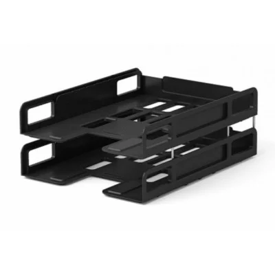 Набор из 2 пластиковых лотков-трансформеров для бумаг ErichKrause Techno, Classic, черный 15043