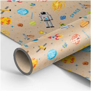 Упаковочная бумага 1шт крафт 70*100см, MESHU "Космос", 70г/м2 358075