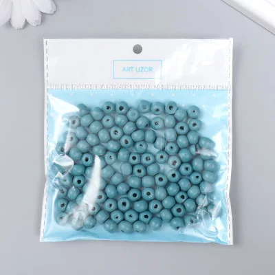 Бусины для творчества дерево "Тёмно-бирюзовый" d-0,8 см, набор 20 гр   9438182