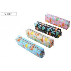 Пенал-косметичка DINOSAUR, 21.5х6х4.5 см, на молнии, ПВХ, ассорти 3 цвета, ОПП-упаковка M-9567