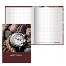 Блокнот МАЛЫЙ ФОРМАТ 110х147 мм А6, 80 л. ламинированная обложка, выборочный лак, клетка, BRAUBERG, Время 123242