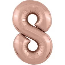 Шар Agura Slim Розовое золото цифра 8 (40\'\'/102 см) 755525