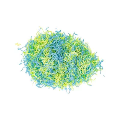 Бумажный наполнитель Микс Пастель (желтый голубой) 100г ширина 2 мм НБ-2121