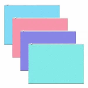 Zip-пакет пластиковый ErichKrause Diagonal Pastel, A4, непрозрачный, ассорти 50338