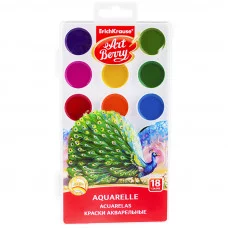 Акварель ArtBerry, 18 цветов, без кисти, с УФ защитой яркости, пластик, европодвес Erich Krause 244928