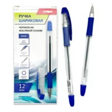 Ручка шариковая INTELLIGENT DG-296 0,7мм, игольчатый стержень, прозрачный круглый корпус, с резиновым грипом 331759