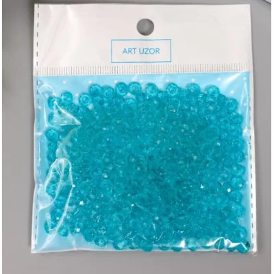 Бусины для творчества пластик "Кристалл с гранями морская волна" набор 20 гр 0,4х0,6х0,6 см  5131769