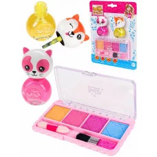 Набор детской косметики "Кошечка" (тени, лак для ногтей, апплик, кисть, цвет микс) ( Арт. КС-5224)