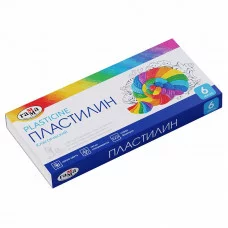 Пластилин Гамма "Классический", 06 цветов, 120г, со стеком, картон. упаковка 268014