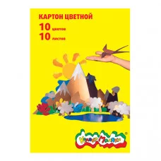 Картон цв. немел. Каляка-Маляка 10 цв. 10 л. А4 3+ 109085