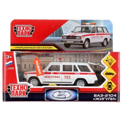 Машина металл свет-звук "ваз-2104 жигули скорая помощь" 2104-12SLAMB-WH