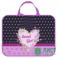 ПМД 4-20 Sweet girl-папка менеджера А4 на молнии с широкой боковиной, ткань